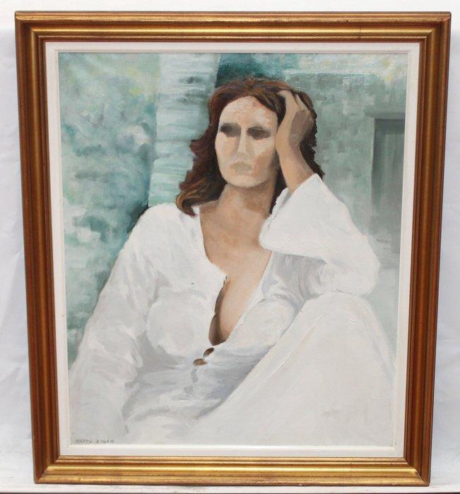 Vicenç Bosch Casals (1938) - Joven pensativa, Antiek en Kunst, Kunst | Schilderijen | Klassiek