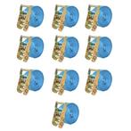 vidaXL Spanbanden 2 ton 6mx38mm blauw 10 st, Doe-het-zelf en Bouw, Verzenden, Nieuw