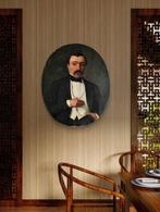 École française (XIX) - Élégance bourgeoise, Antiek en Kunst, Kunst | Schilderijen | Klassiek