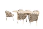 4 Seasons Outdoor Beverly tuinset latte met Hampton tafel, Tuin en Terras, Tuinsets en Loungesets, Nieuw