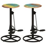 vidaXL Tabourets de bar lot de 2 bois massif de, Verzenden