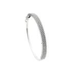 Witgouden slavenarmband; cluster van zirconia steentjes..., Gebruikt, Overige kleuren, Ophalen of Verzenden, Met edelsteen