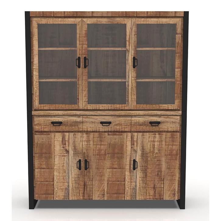 Wandkast Mangohout Britt 190 cm, Huis en Inrichting, Kasten | Overige, Nieuw, Verzenden