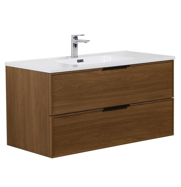 Badkamermeubel Set Luxor 100cm Walnoot Badmeubel, Huis en Inrichting, Badkamer | Badkamermeubels, Nieuw, Verzenden