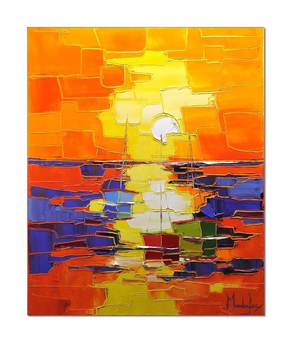 Caroline Mandrafina - Pfleger  Un soir à marée basse, Antiek en Kunst, Kunst | Designobjecten