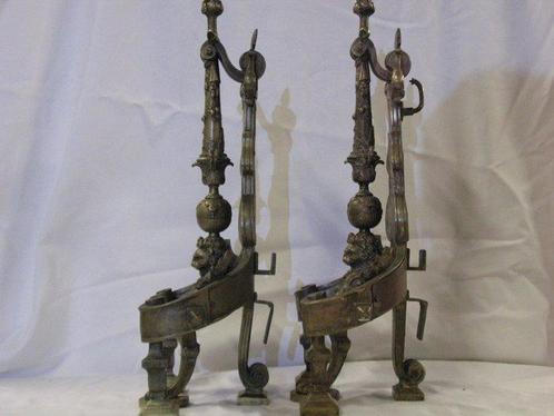 Chenet (2) - chenets - Bronze, Antiek en Kunst, Antiek | Meubels | Stoelen en Sofa's