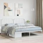 vidaXL Bedframe met hoofdbord metaal wit 160x200 cm, Huis en Inrichting, Verzenden, Nieuw