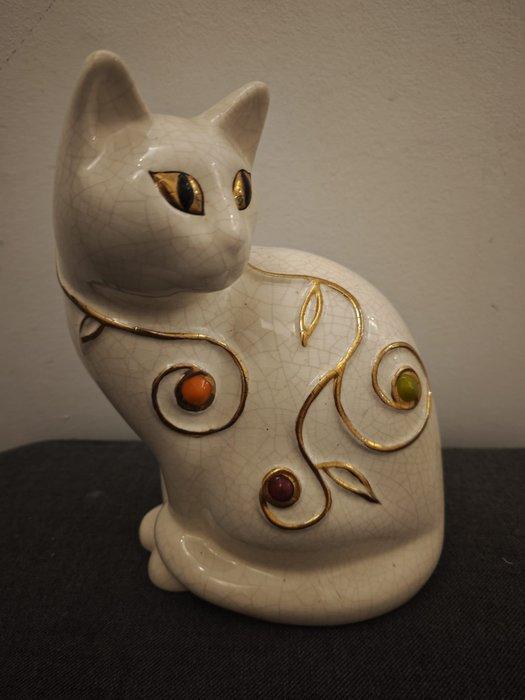 Émaux de Longwy - Figuur - Kat - Keramiek, Antiquités & Art, Antiquités | Verre & Cristal