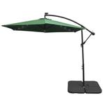 Groen 3m LED Zweefparasol met een eenvoudige voet, Tuin en Terras, Verzenden, Nieuw