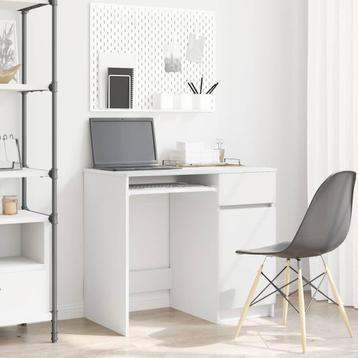 vidaXL Bureau 86x49x76 cm spaanplaat wit, Huis en Inrichting, Bureaus, Verzenden, Nieuw