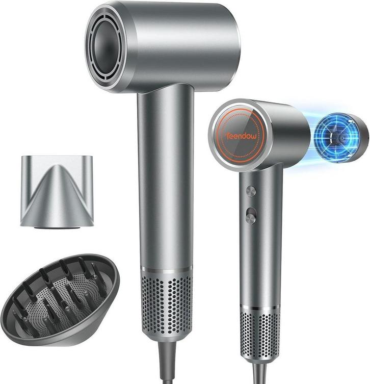 Fohn - Haardroger - Föhn met diffuser - 1500W - Zilver - Tee, Handtassen en Accessoires, Uiterlijk | Haarverzorging, Nieuw, Verzenden