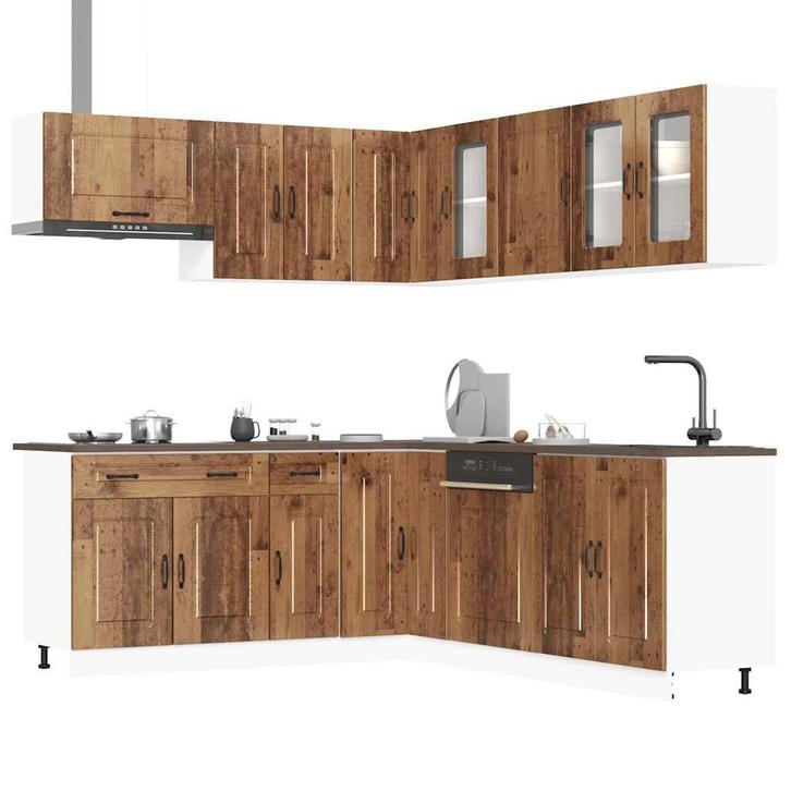 vidaXL 11-delige Keukenkastenset Kalmar bewerkt hout oud, Huis en Inrichting, Kasten | Overige, Nieuw, Verzenden