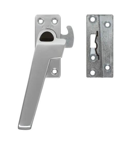 AXA raamsluiting met nok en drukknop links 3318 aluminium F1, Doe-het-zelf en Bouw, Hang- en Sluitwerk, Klink of Kruk, Nieuw, Overige materialen