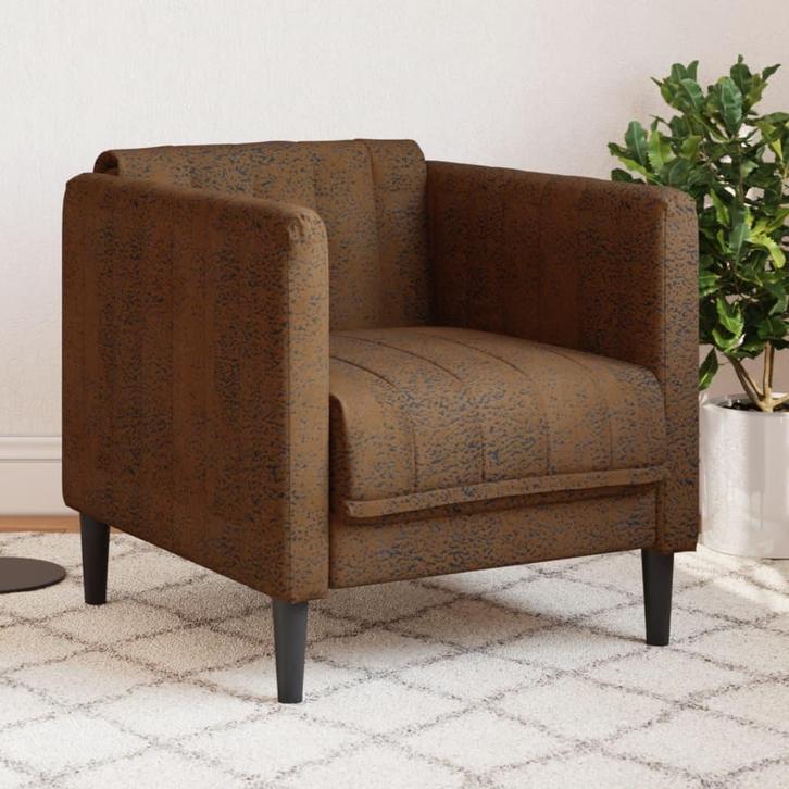 vidaXL Fauteuil kunstsuède bruin, Huis en Inrichting, Zetels | Zetels, Nieuw, Verzenden