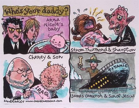 Pentekening Amerika - Wie is je vader (lijst optie), Antiek en Kunst, Kunst | Tekeningen en Fotografie, Verzenden