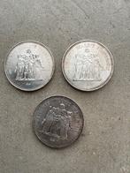 Frankrijk. 50 Francs 1976 Hercule (lot de 3 monnaies en, Timbres & Monnaies