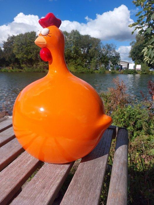 Beeld, funny orange balloon chicken - 40 cm - polyresin, Antiek en Kunst, Curiosa en Brocante