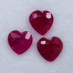3 pcs Rouge Rubis - 1.11 ct - Instituto Gemólogico Español, Handtassen en Accessoires, Edelstenen, Nieuw