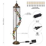 Staande lamp - Authentieke Turkse mozaïek vloerlamp -, Antiek en Kunst