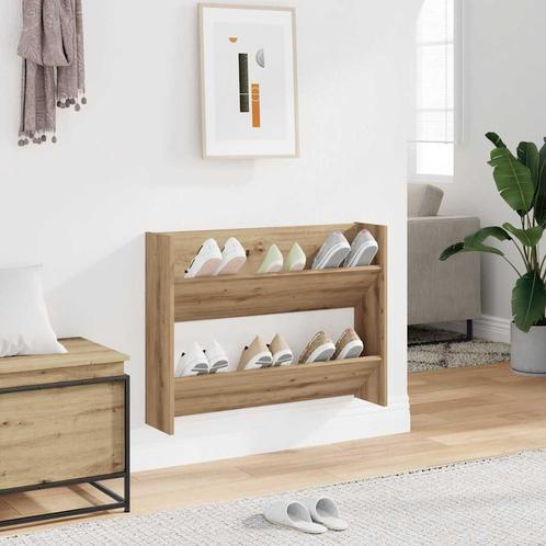 vidaXL Wandschoenenkast 80x18x60 cm bewerkt hout artisanaal, Huis en Inrichting, Kasten | Schoenenkasten, Nieuw, Verzenden