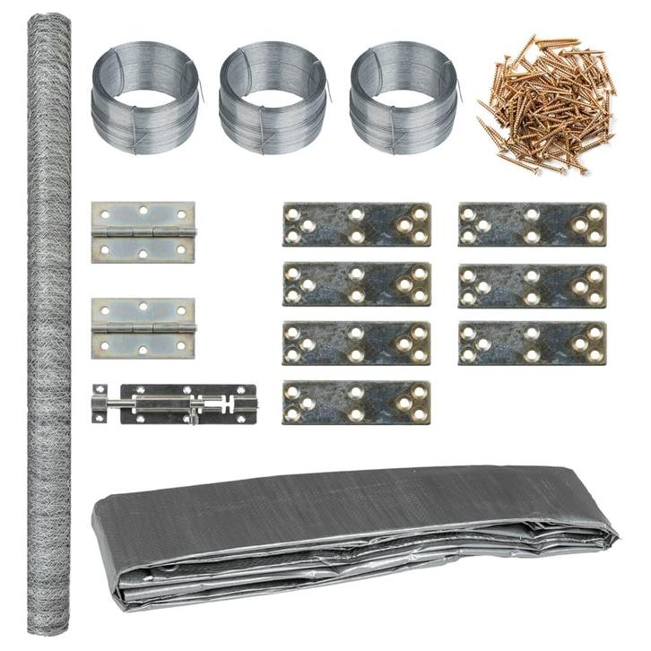 vidaXL Kippenhok 268x100x190 cm metaal, Dieren en Toebehoren, Knaagdieren en Konijnen | Hokken en Kooien, Nieuw, Verzenden