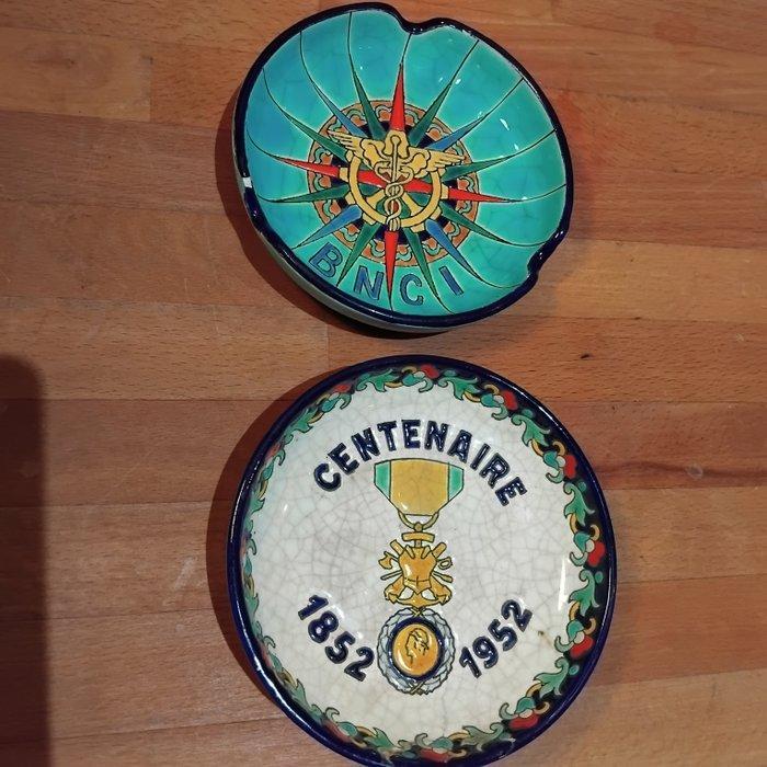 Longwy - Cendrier (2) - Emaux de Longwy - ou vide poche :, Antiquités & Art, Antiquités | Verre & Cristal