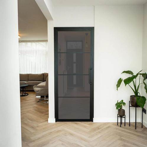 Stalen Binnendeur - 4 Vlaks - Rook glas, Doe-het-zelf en Bouw, Deuren en Vliegenramen, Nieuw, Metaal, Binnendeur, 200 tot 215 cm