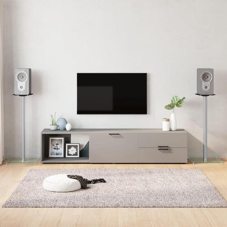 vidaXL Luidsprekerstandaards 2 st 1 pijler gehard glas, Audio, Tv en Foto, Luidsprekerboxen, Nieuw, Verzenden