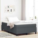 vidaXL Boxspring bed Donkergrijs en Wit 120 x 200 cm, Verzenden
