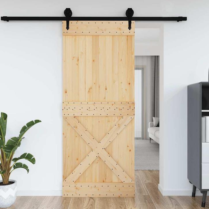 vidaXL Deur NARVIK 95x210 cm massief grenenhout, Doe-het-zelf en Bouw, Deuren en Vliegenramen, Nieuw, Verzenden