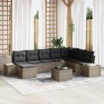 vidaXL Tuinbank Set met kussen 9 pcs Poly rattan, Tuin en Terras, Verzenden, Nieuw