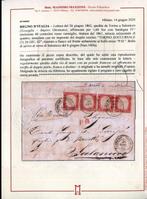 Anciens états italiens - Sardaigne 1855 - Lettre de double, Postzegels en Munten, Gestempeld