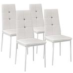 tectake Eetkamerstoelen, kunstleer met strass steentjes - wi, Huis en Inrichting, Stoelen, Verzenden, Nieuw