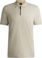 BOSS Passerzip Half Zip Polo Ecru maat Maat 52/54 (L) Heren, Kleding | Heren, Polo's, Maat 52/54 (L), BOSS, Verzenden, Wit