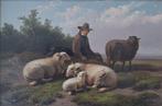 Cornelis Van Leemputten (1841-1902) - Herder met schapen, Antiek en Kunst