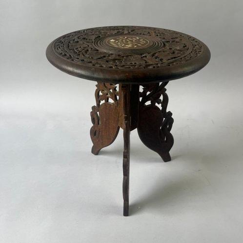 Bijzettafel - Vintage Circular Side Table, Anglo-Indian,, Antiek en Kunst, Kunst | Designobjecten