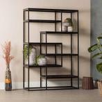 Vakkenkast Mangohout Bowi 120 Zwart, Huis en Inrichting, 100 tot 150 cm, Verzenden, Nieuw, Industriële meubels