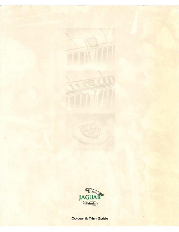 1992 JAGUAR / DAIMLER LAK- EN INTERIEURKLEUREN BROCHURE, Boeken, Auto's | Folders en Tijdschriften