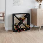vidaXL Wijnkast 62x25x62 cm massief grenenhout zwart, Huis en Inrichting, Woonaccessoires | Wijnrekken, Verzenden, Nieuw