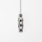 18 karaat Platina, Witgoud - Collier met hanger Diamant -