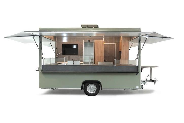 Borco foodtruck trailer 3 kleppen ref 38324, Zakelijke goederen, Stock en Retail | Verkoopwagens