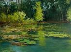 Emre Kinali - Green landscape, Antiek en Kunst, Kunst | Schilderijen | Modern