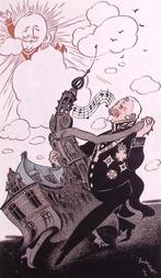 Spotprent over de burgemeester van Amsterdam in 1933, Antiek en Kunst, Verzenden