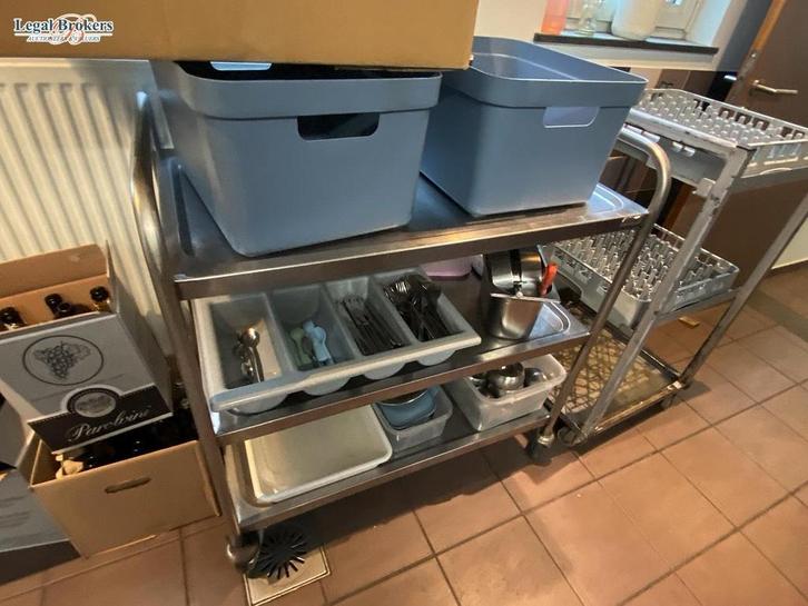 RVS Rolwagen 3 laags met bestelkbak, Zakelijke goederen, Horeca | Keukenapparatuur, Overige typen, Ophalen of Verzenden