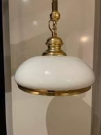 Plafonnier - Opaline, Laiton - Lustre suspendu opalin, Antiquités & Art