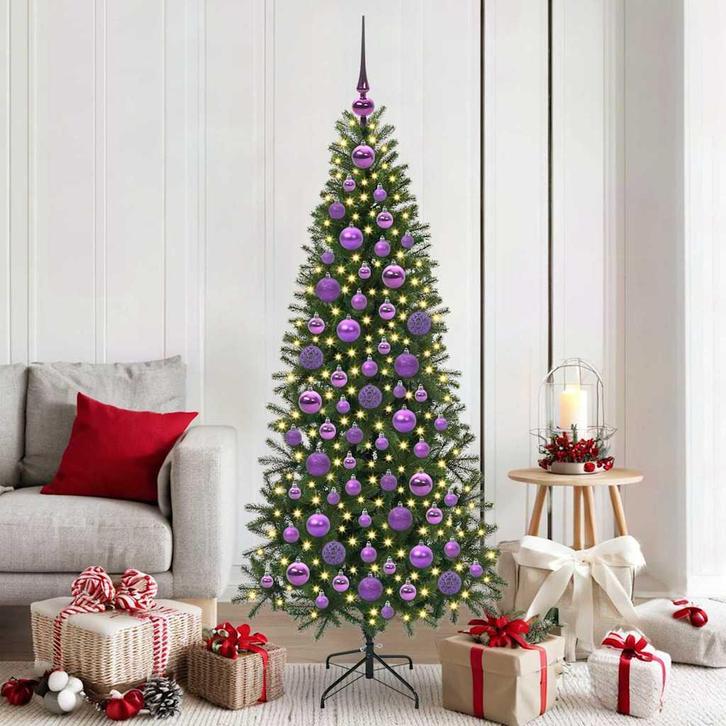 vidaXL Kerstbal Set met 300 LED 120 pcs Lila Kunststof, Diversen, Kerst, Nieuw, Verzenden