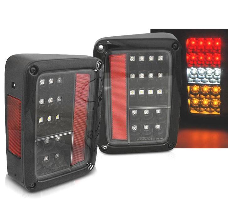 Feux Arrière Pour Jeep Wrangler 07-18 Full Led Noir, Auto-onderdelen, Verlichting, Verzenden