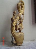 Paar Apsaras met apen - 45 cm - Hout - India - XVIII-XIX