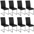 tectake Sledestoelen, kunstleer - zwart, Set van 8, Verzenden, Nieuw