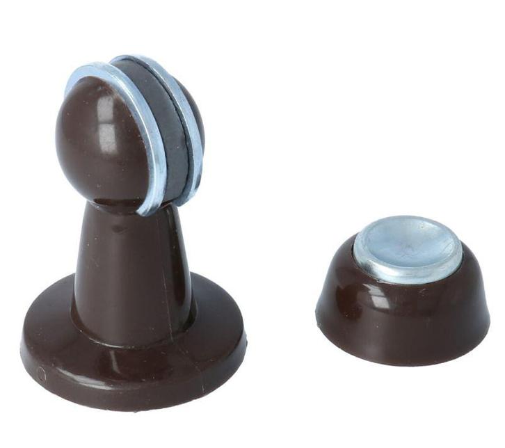 DX Deurvastzetter magnetisch 80mm bruin, Doe-het-zelf en Bouw, Hang- en Sluitwerk, Klink of Kruk, Nieuw, Overige materialen